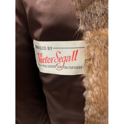 164 - Vintage Victor Segal ladies musquash fur jacket along with Vintage fur stole with hook & eye fastene... 