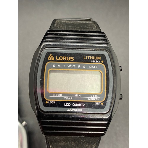 211 - 4 retro wrist watches to include digital saxon, Lorus etc .