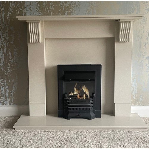 226 - modern marble fire surround with remote controlled fire