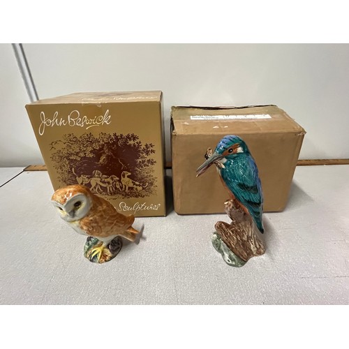 104 - Large Beswick Kingfisher & owl with boxes.
Tallest 7