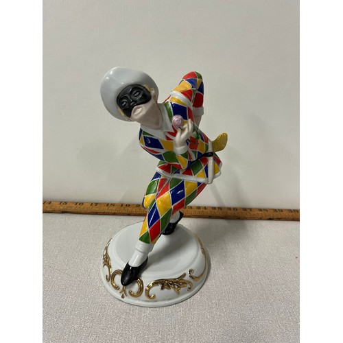 108 - Limited Edition Capodimonte Harlequin Fine Porcelain figurine (dated 1984) - Crafted in Italy by Jio... 