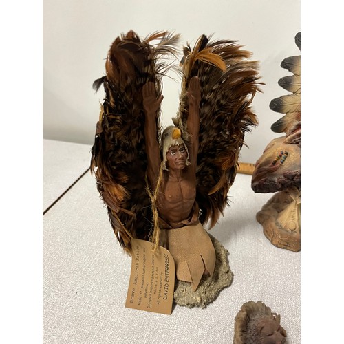 281 - 4 large & 5 small Native American figures.