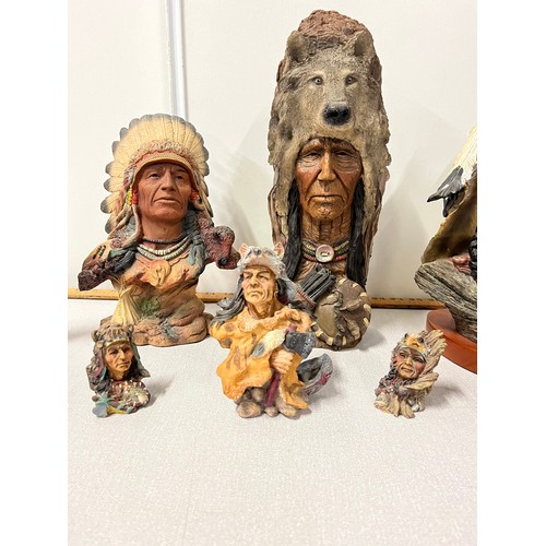 281 - 4 large & 5 small Native American figures.