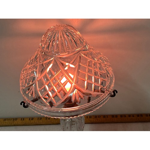 6 - 1930's cut glass crystal mushroom table lamp.
15