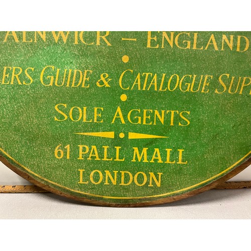 51 - Large vintage Hardy Bros Ltd 61 Pall Mall London wooden anglers advertising sign.
31.5