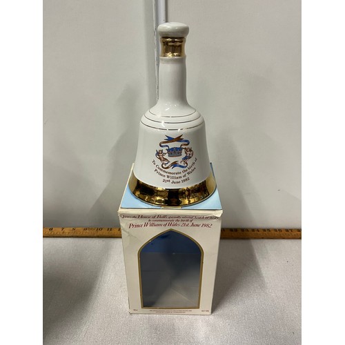 75 - Bells Scotch whisky the birth of Prince William 1982 decanter with box box full &  sealed.