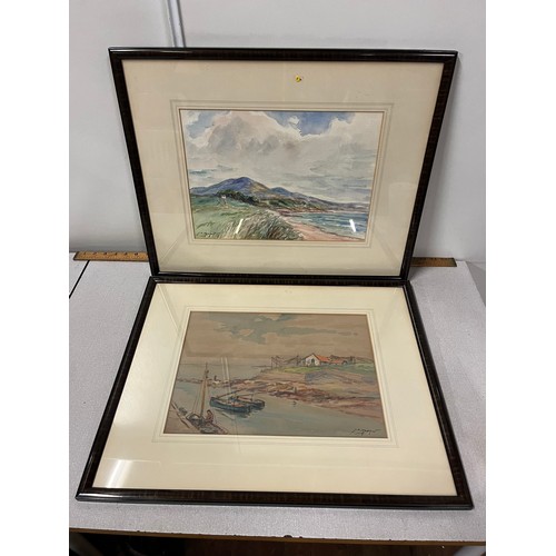 89 - 2 Framed & mounted coastal scene watercolours by Scottish artist JOHN KIDD MAXTON 1878 - 1942)
23
