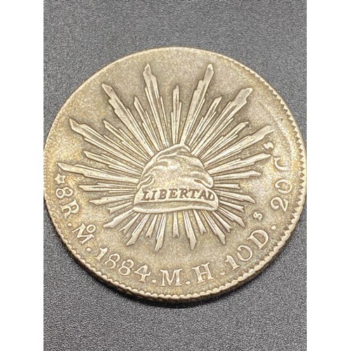 25 - 1884 Republica Mexicana silver coin.