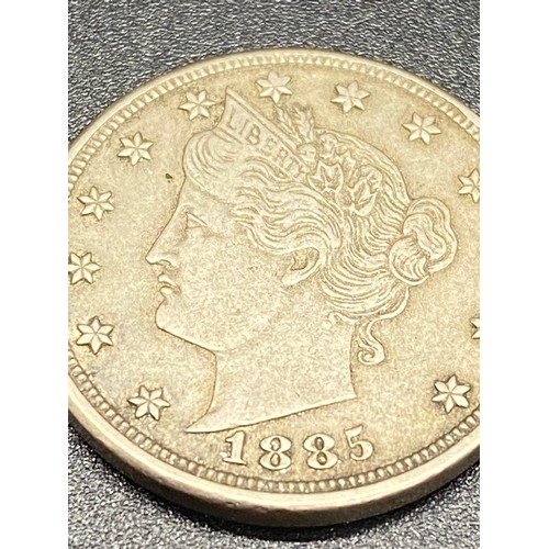26 - 1885 Liberty Head V Nickel 5 cent silver coin.
