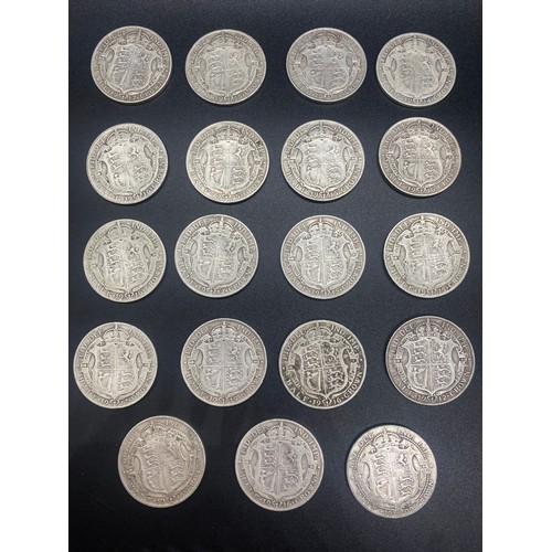 46 - 19 x Silver half crowns dated 1909-1917