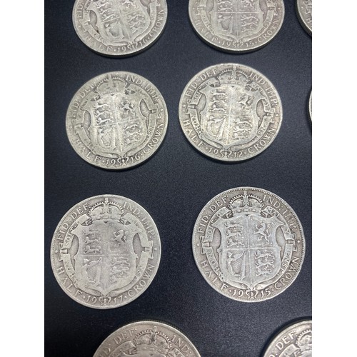46 - 19 x Silver half crowns dated 1909-1917