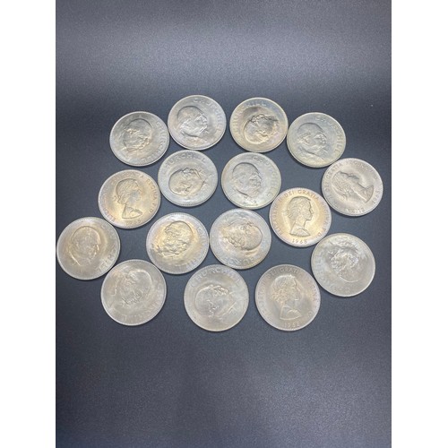 130 - 16 x 1965 Churchill coins.
