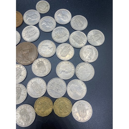 58 - Collection of 1950's/60's coins to include one shillings and three pence's etc.