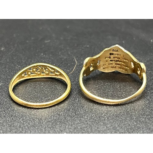 50C - 2 9ct gold rings 4.2g