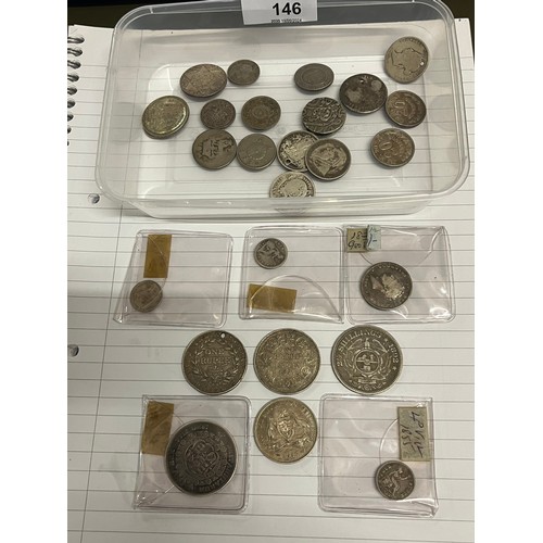 146 - Collection of silver coins etc. to include Indian state silver Rupees, William the IIII East India c... 