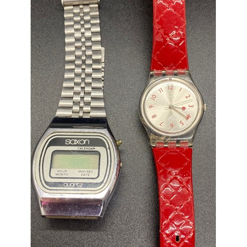 211 - 4 retro wrist watches to include digital saxon, Lorus etc .