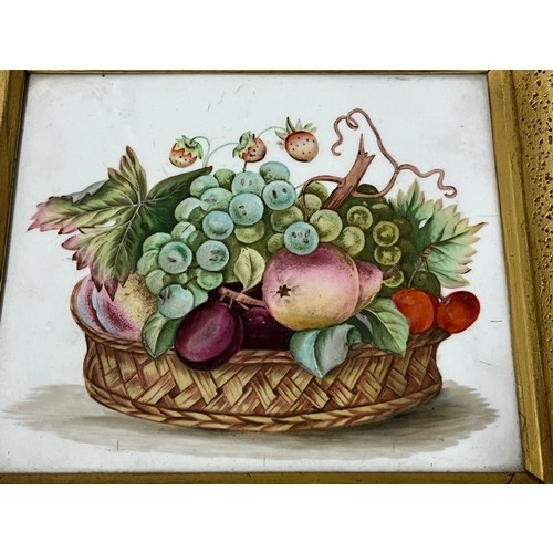 248 - victorian painted tile in gilt frame