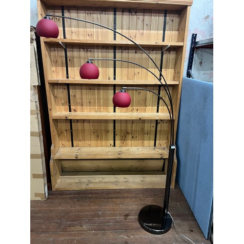 262 - Danalight Bubble 3 floor standing lamp having three red shades with dimmer switch - approx 120 x 186... 