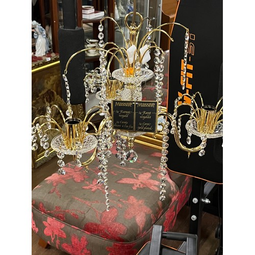 313 - 24kt gold plated chandelier by Massive