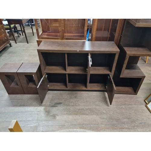 132 - Next 4 piece Livingroom set to include 2 side tables, sideboard & shelving unit.