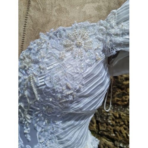 292 - Vintage Bardot style wedding dress size 14.