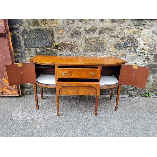 59 - George III mahogany sideboard with 2 drawers, 2 doors & brass ring pull handles. Comes with 2 keys.