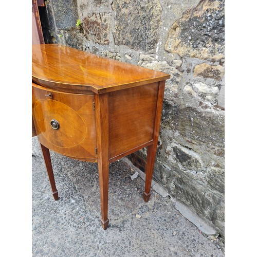 59 - George III mahogany sideboard with 2 drawers, 2 doors & brass ring pull handles. Comes with 2 keys.