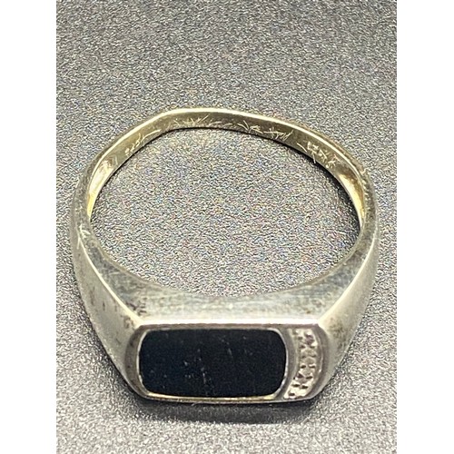 15 - 925 silver and diamond gents ring.