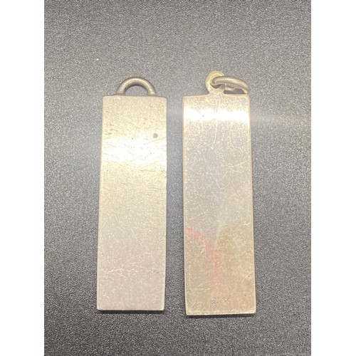 26 - 2 silver ingot pendants 30.09g