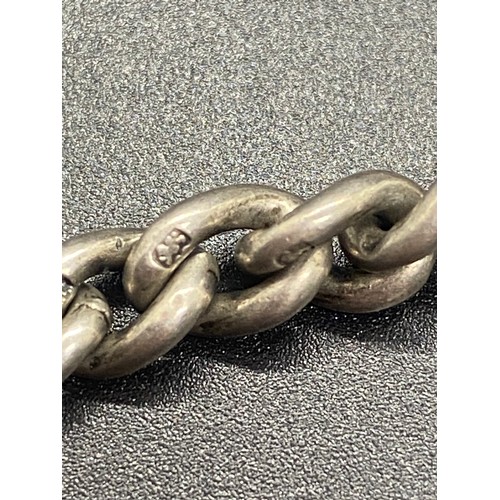 279 - Antique hallmarked albert chain with T-bar. Stamped on each link. Makers Mark Henry Pope Birmingham ... 