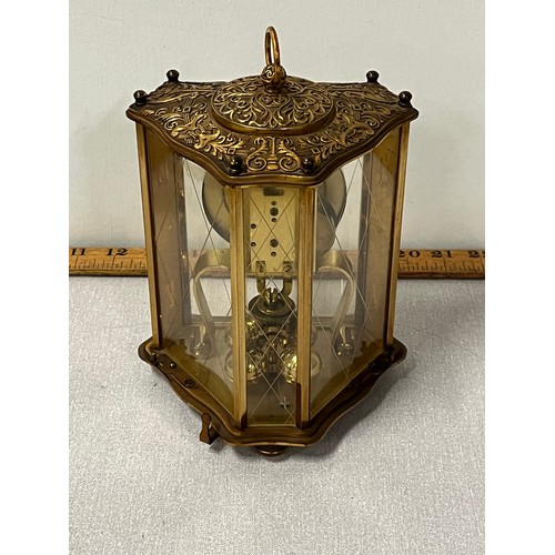 67 - Antique gilt bronze Kern & Sohne Germany mechanical wind up cabinet clock, needs attention. 8