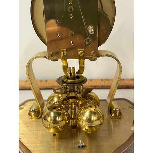 67 - Antique gilt bronze Kern & Sohne Germany mechanical wind up cabinet clock, needs attention. 8