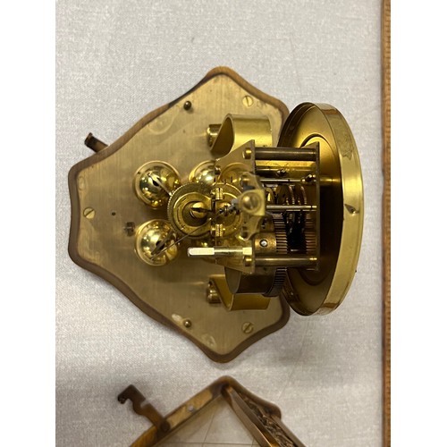 67 - Antique gilt bronze Kern & Sohne Germany mechanical wind up cabinet clock, needs attention. 8