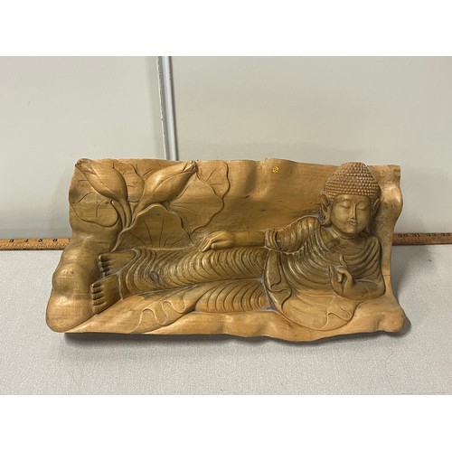112 - Large heavy Sleeping Buddha, in carved wood.
19.5