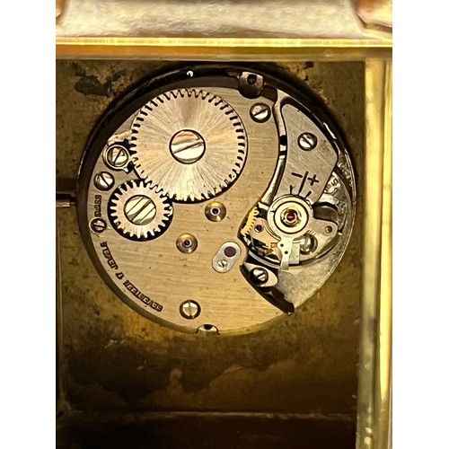 118 - Vintage Miniature brass lantern clock with mechanical swiss movement, working.
4