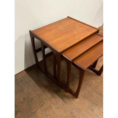 2 - GPlan quadrille teak nest of 3 tables by R. Bennett