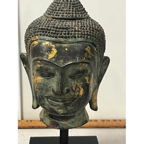 71 - Tibetan singing bowl along with heavy bronze & stone filled Buddha on plinth.
Buddha 13