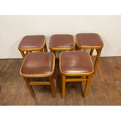 4 - 5 Mid century vinyl top stools.