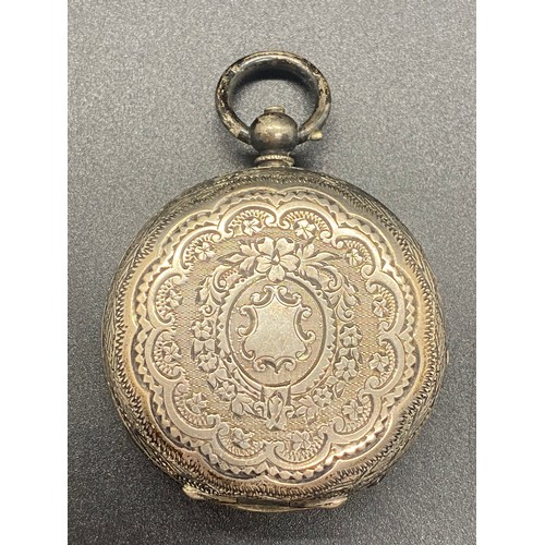 180 - Antique hallmarked silver ladies pocket watch.