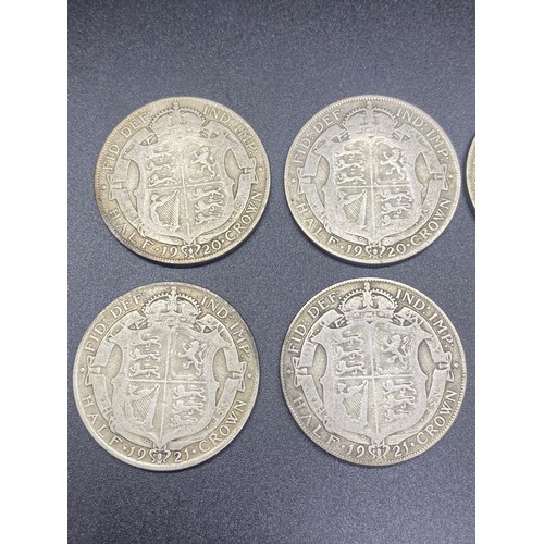 37 - 8 x 1920's silver half crowns. (1) (20/21)