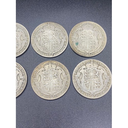 37 - 8 x 1920's silver half crowns. (1) (20/21)