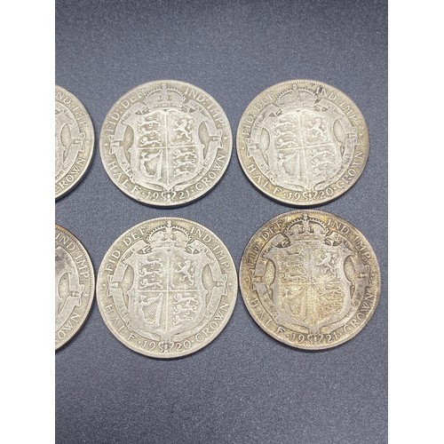 81 - 8 x 1920's silver half crowns (1920-21) (3)