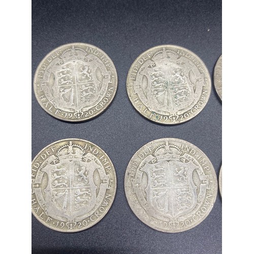 82 - 8 x 1920's silver half crowns (1920) (4)