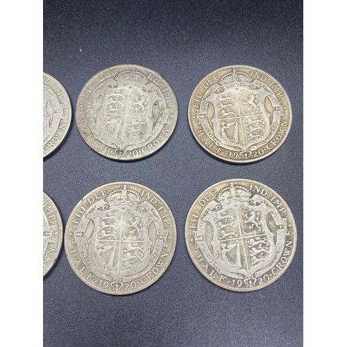 82 - 8 x 1920's silver half crowns (1920) (4)