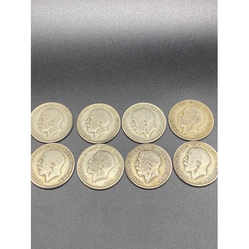 82 - 8 x 1920's silver half crowns (1920) (4)