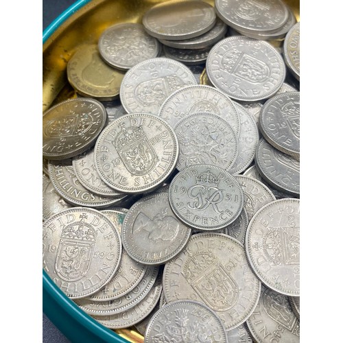 138 - Tin of old coins from 1948 through to 1960's.