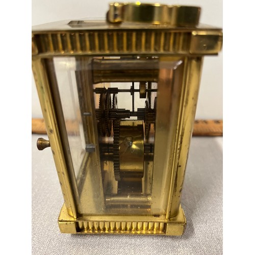 142 - Vintage St James London mechanical brass carriage clock, working.