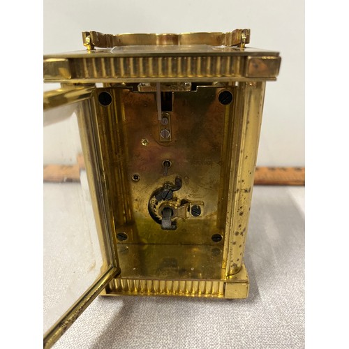 142 - Vintage St James London mechanical brass carriage clock, working.