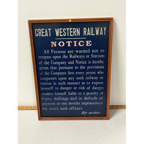 75 - Great Western Railway notice sign.
21.5