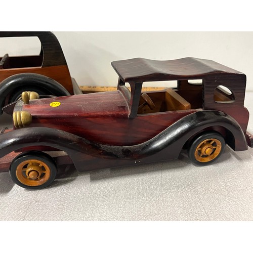 483 - 3 wooden vintage cars.